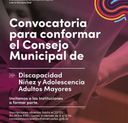 😄💛Podés formar parte del Consejo Municipal de Discapacidad, Niñez, Adolescencia y Adultos Mayores